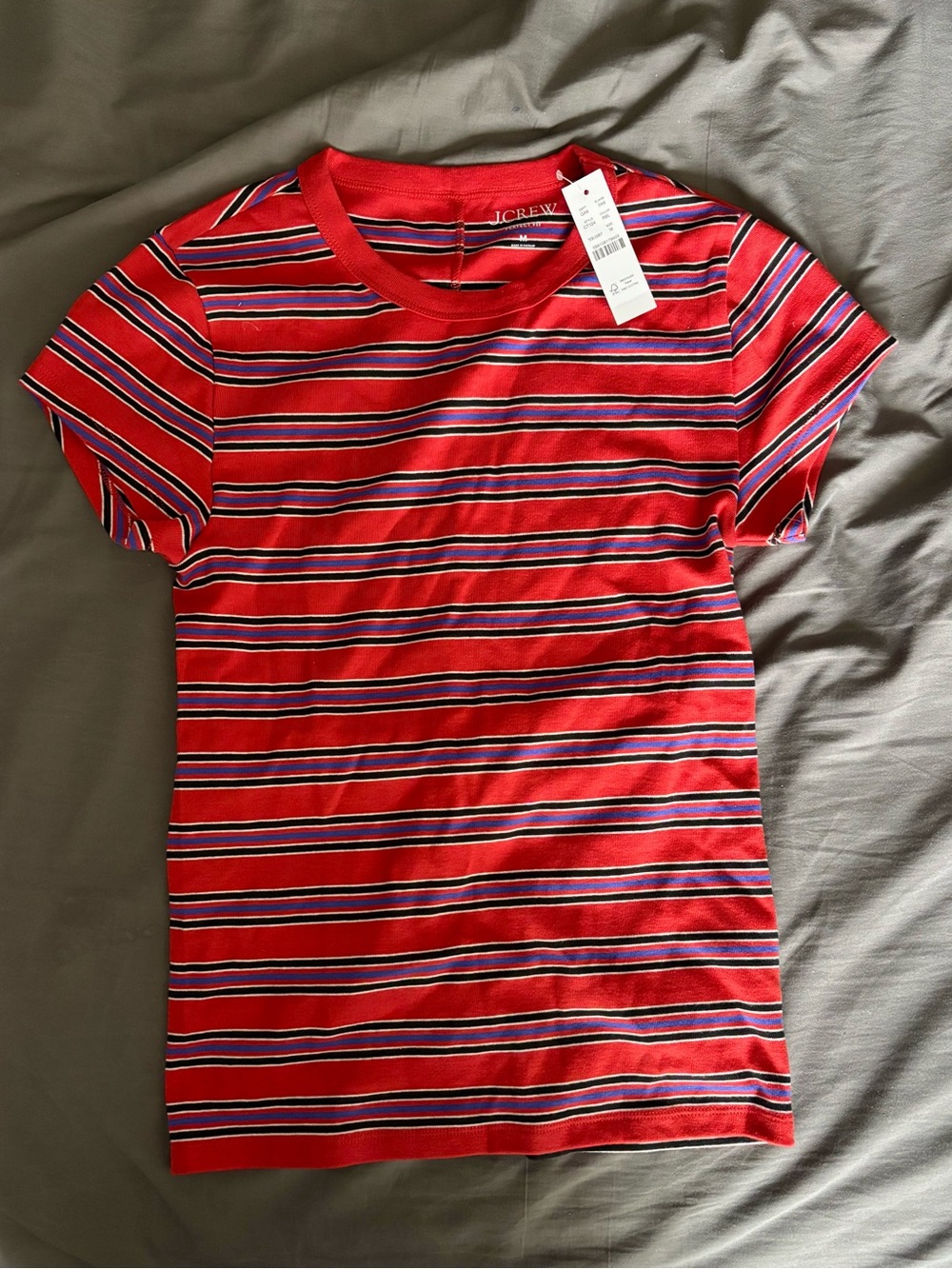J. Crew Perfect fit crewneck T shirt in stripe sz M